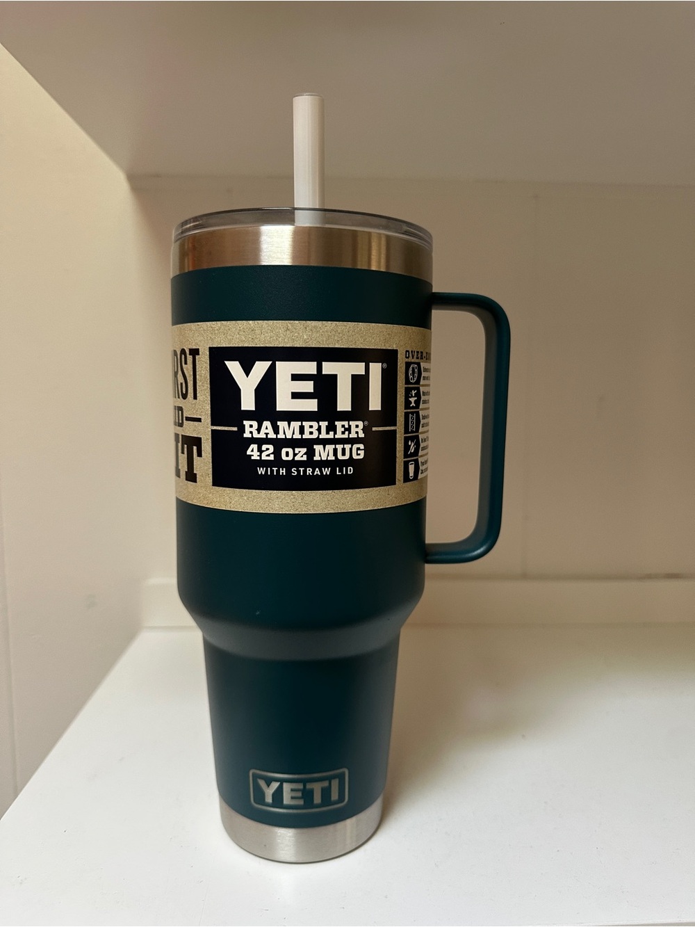YETI Rambler 42-oz. Mug with Straw Lid Agave Teal   NWT